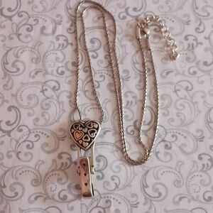 Brighton Floating Heart Badge Clip Necklace